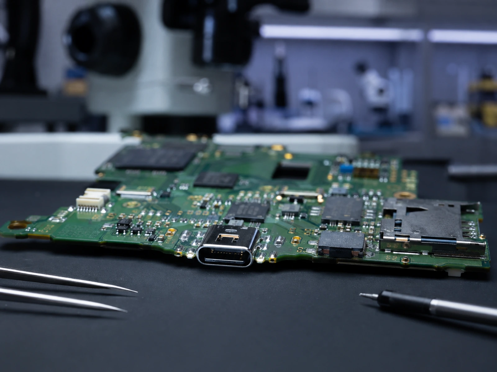 AI-assisted visualization of a Nintendo Switch charging port replacement