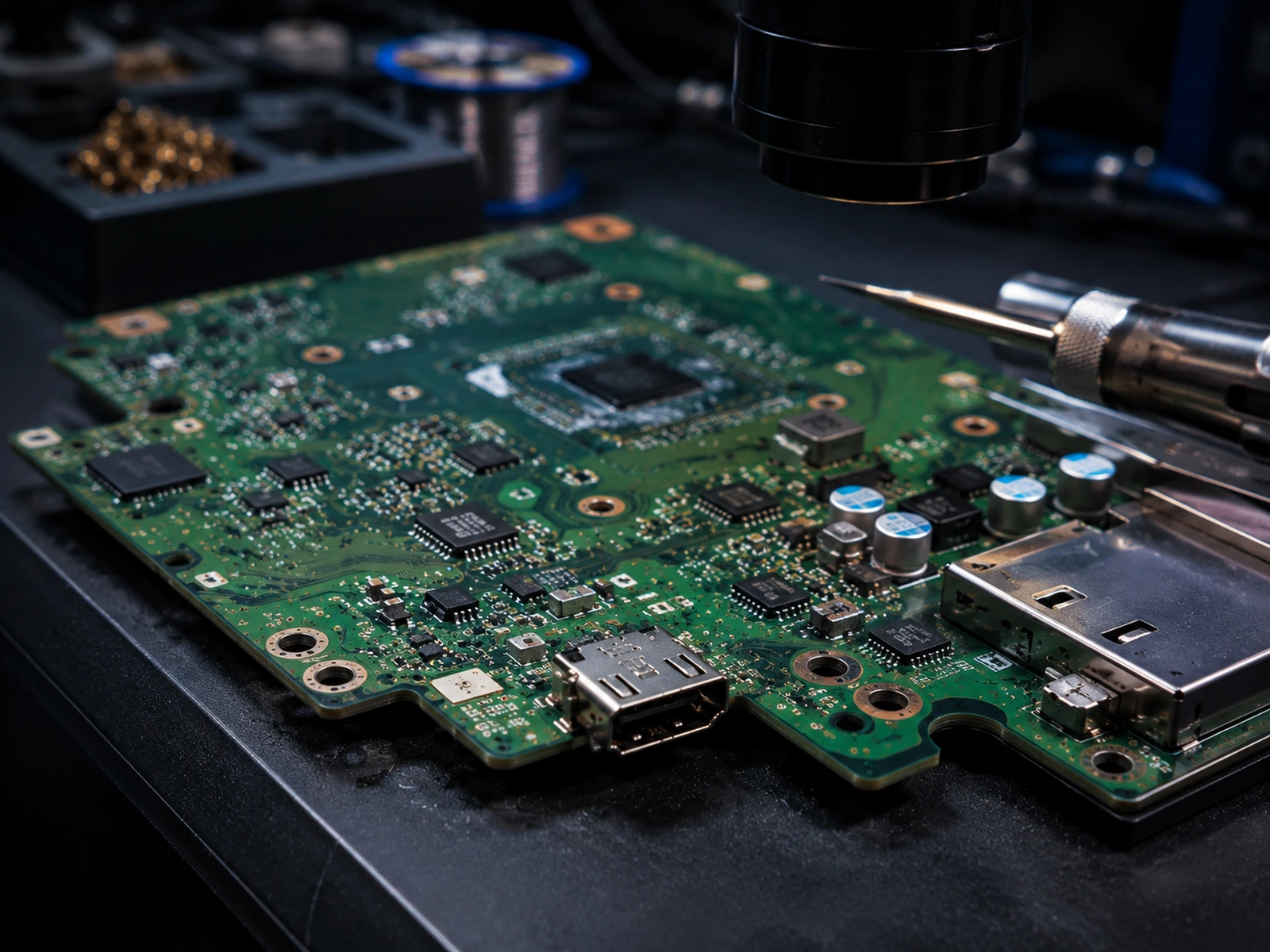 AI-assisted visualization of an Xbox Series HDMI port repair